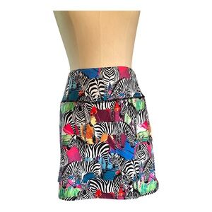 Fulbelle Colorful Zebra Print Skort Size Large